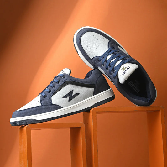 ZONTREK Tokyo Men’s Blue & Grey Sneaker – Vegan PU Mesh, Fast Delivery India, Premium Street Style Footwear