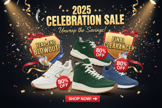 ZONTREK year-end sale 2025 offering up to 80% off on premium vegan sneakers with festive discount promotion