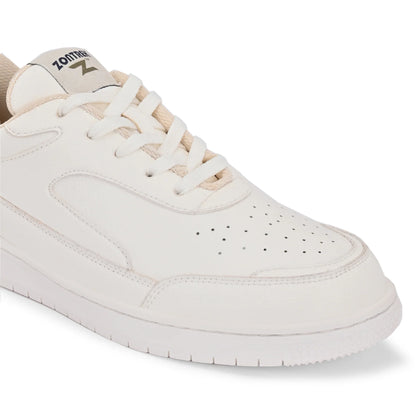ZONTREK Rider Men’s All-White Vegan Sneaker – Sleek Minimalist Design, Rubber Sole, Premium Budget Casual Shoe India