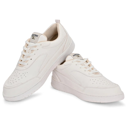 ZONTREK Rider Men’s All-White Vegan Sneaker – Sleek Minimalist Design, Rubber Sole, Premium Budget Casual Shoe India