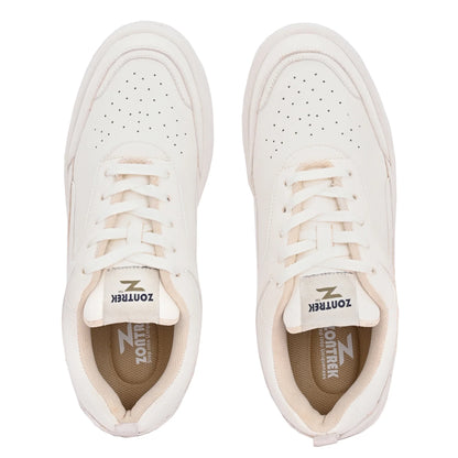 ZONTREK Rider Men’s All-White Vegan Sneaker – Sleek Minimalist Design, Rubber Sole, Premium Budget Casual Shoe India