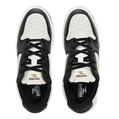 ZONTREK Jazz Men’s Grey & Black Sneaker – Vegan PU Upper, Bounce-Back Insole, Office-to-Weekend Casual Shoe