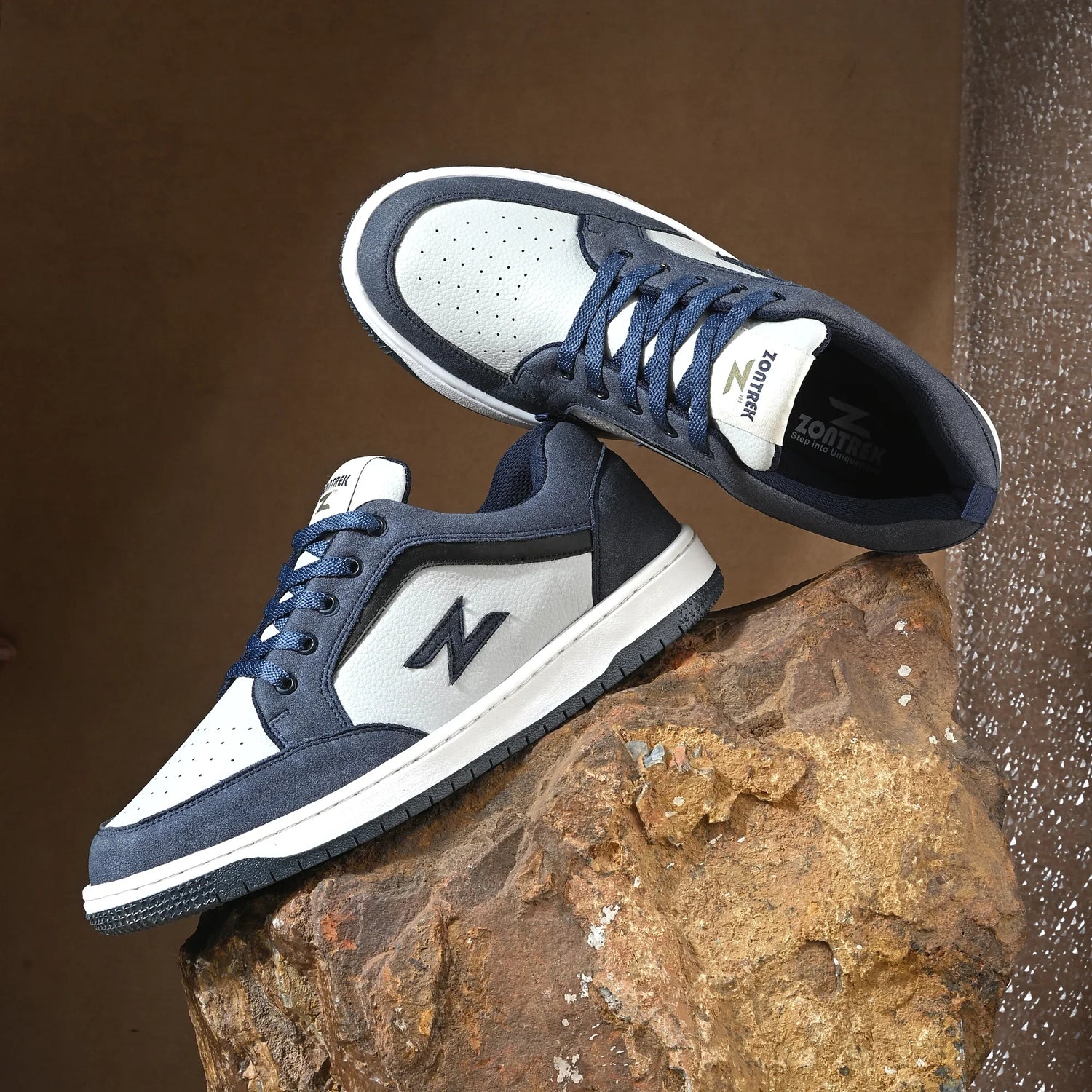 ZONTREK Tokyo Men’s Blue & Grey Sneaker – Vegan PU Mesh, Fast Delivery India, Premium Street Style Footwear