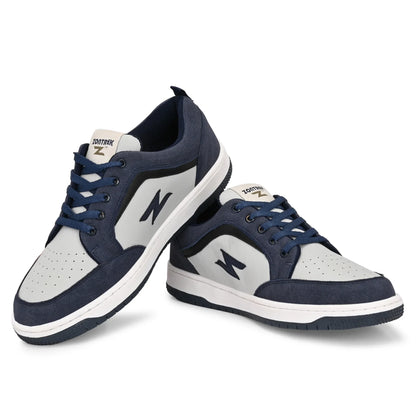 ZONTREK Tokyo Men’s Blue & Grey Sneaker – Vegan PU Mesh, Fast Delivery India, Premium Street Style Footwear
