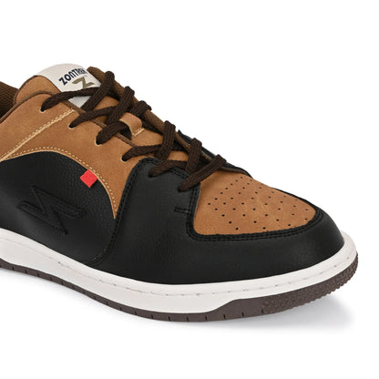 ZONTREK Black Gold Men’s Sneaker – Black Upper with Gold Accent, Shock-Absorb EVA Midsole, Durable Everyday Shoe