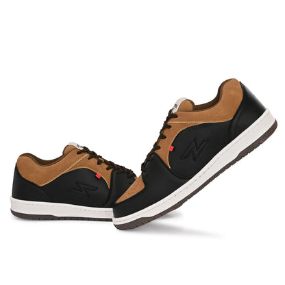 ZONTREK Black Gold Men’s Sneaker – Black Upper with Gold Accent, Shock-Absorb EVA Midsole, Durable Everyday Shoe