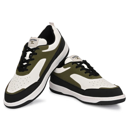 ZONTREK Neo Men’s Black White & Green Sneaker – Bold Colourway, EVA Support Midsole, Travel & Street Style Shoe