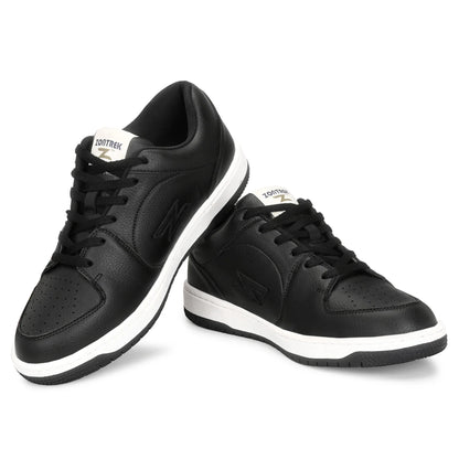 ZONTREK Samba Black Men’s Sneaker – Black Vegan Upper, Shock Absorb Midsole, Stylish & Comfortable Everyday Shoe