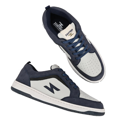 ZONTREK Tokyo Men’s Blue & Grey Sneaker – Vegan PU Mesh, Fast Delivery India, Premium Street Style Footwear