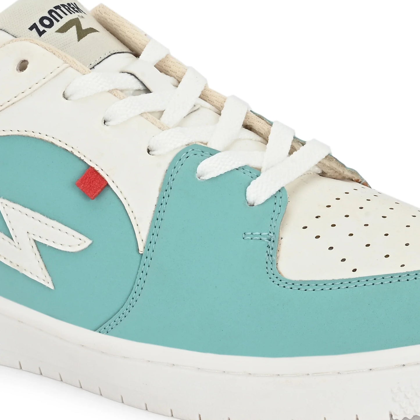 ZONTREK Green & White Women’s Sneaker – Trendy Colour-block Design, Rubber Sole, Premium Vegan Casual Footwear India