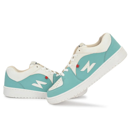 ZONTREK Green & White Women’s Sneaker – Trendy Colour-block Design, Rubber Sole, Premium Vegan Casual Footwear India