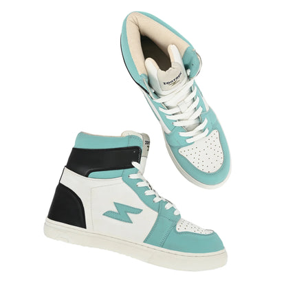 ZONTREK 1 Retro High Women’s Vegan PU Upper High-Ankle White & Blue Sneaker – Indian Premium Casual Shoe