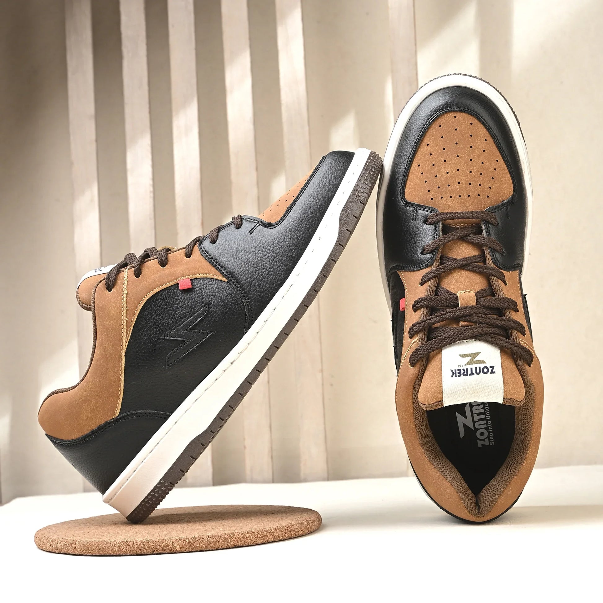 ZONTREK Black Gold Men’s Sneaker – Black Upper with Gold Accent, Shock-Absorb EVA Midsole, Durable Everyday Shoe