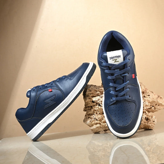 ZONTREK Samba Blue Men’s Sneaker – Blue Vegan Upper, Durable Rubber Sole, Trendy Casual Footwear India