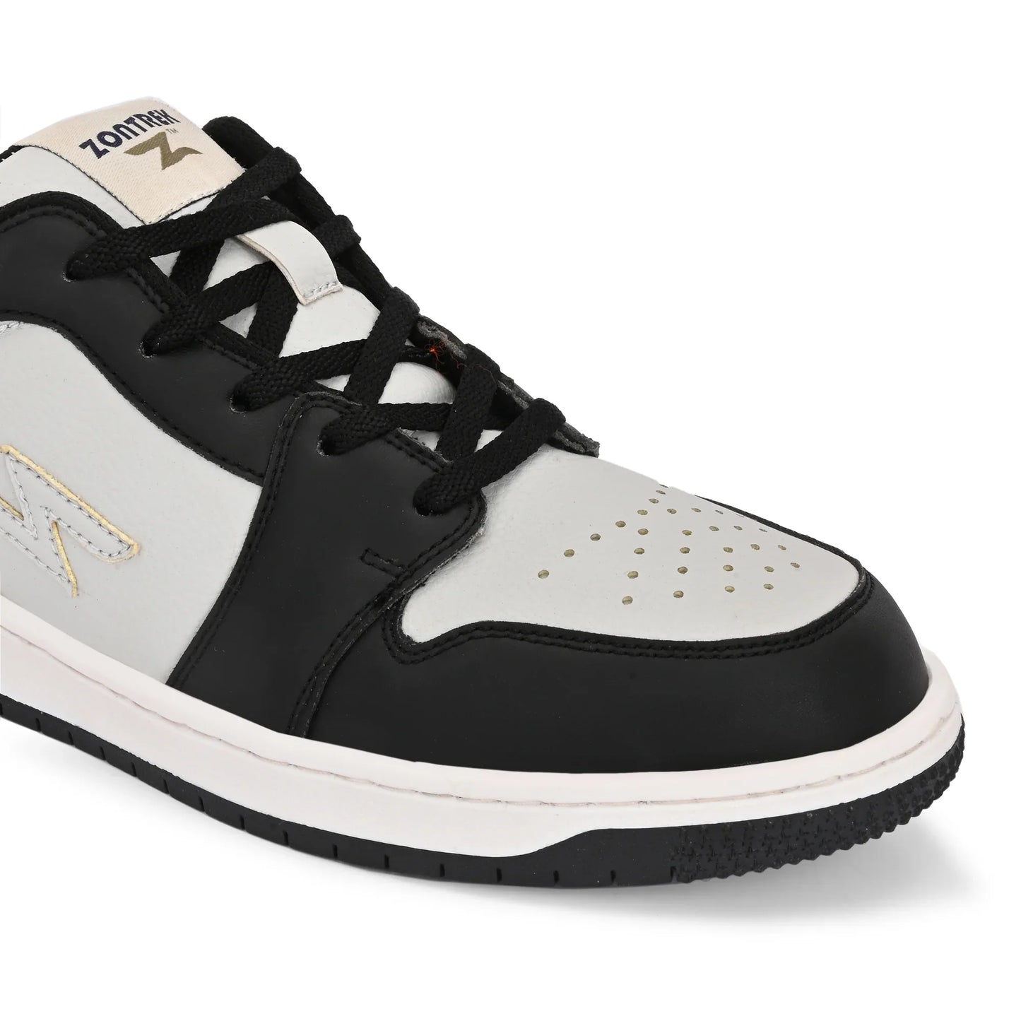 ZONTREK Jazz Men’s Grey & Black Sneaker – Vegan PU Upper, Bounce-Back Insole, Office-to-Weekend Casual Shoe