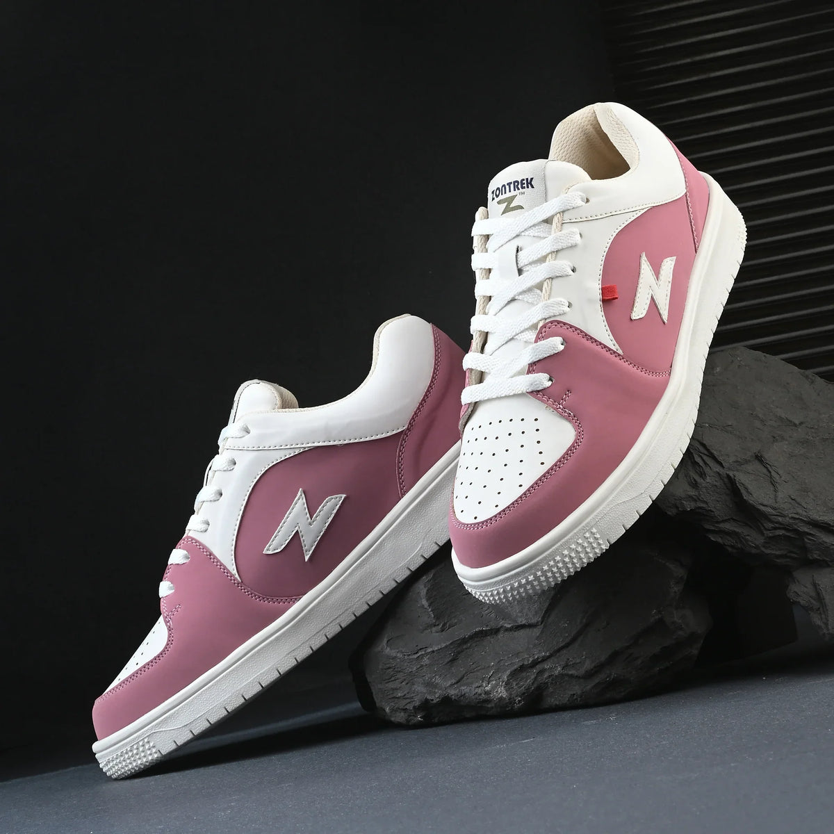 ZONTREK Rose & White – Vegan Comfort Sneakers India