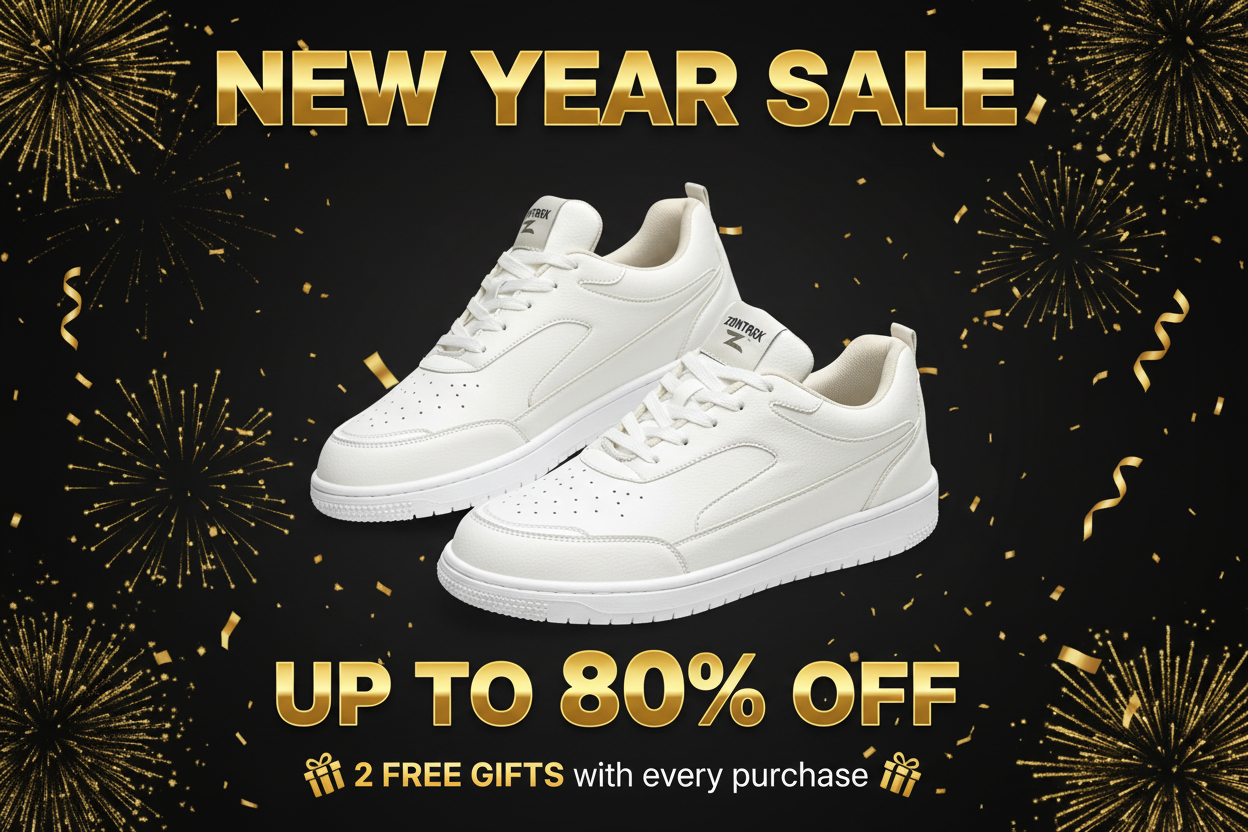 New Year Sale Banner - white casual shoes for men